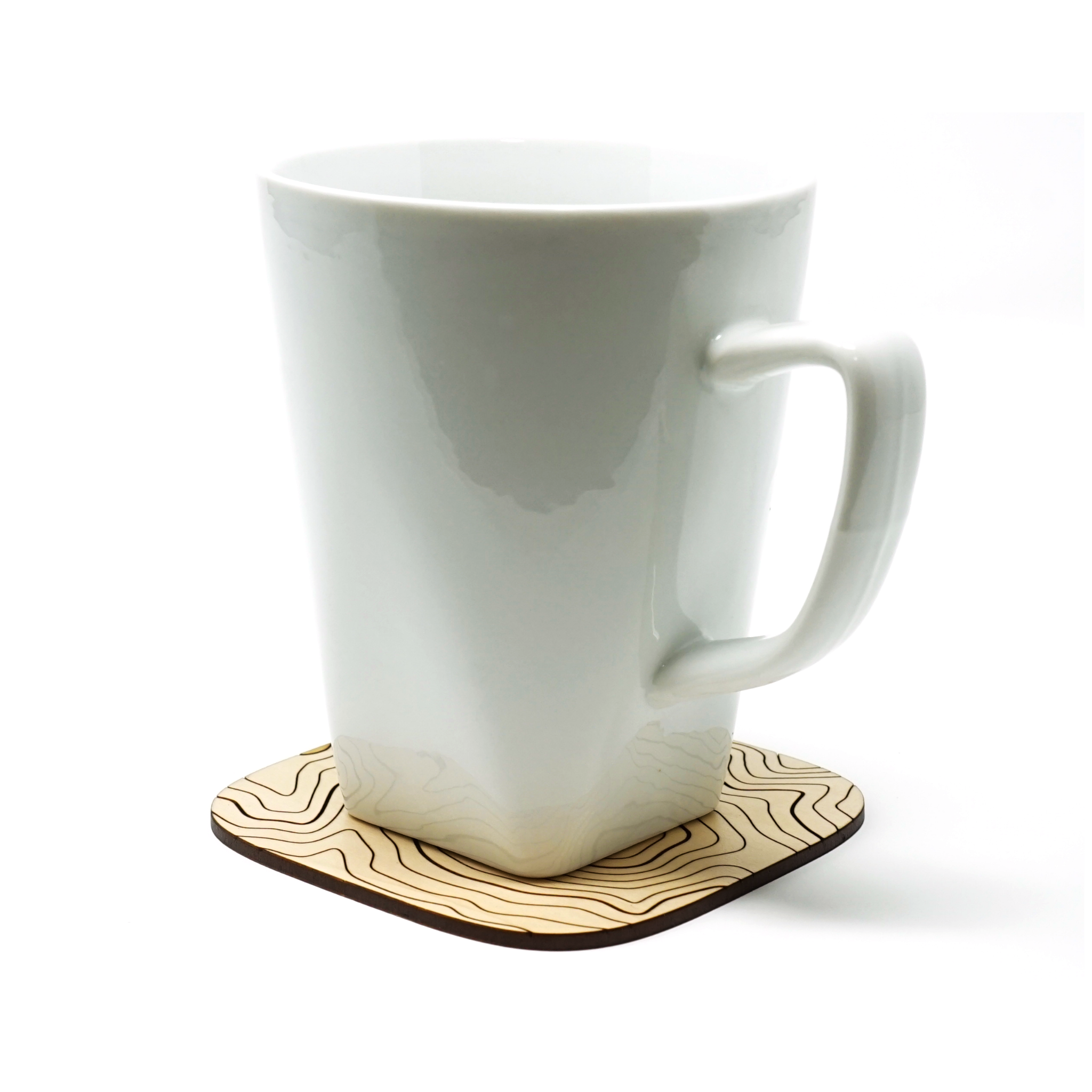 Basswood Topography Wood Coasters (Set of 4)