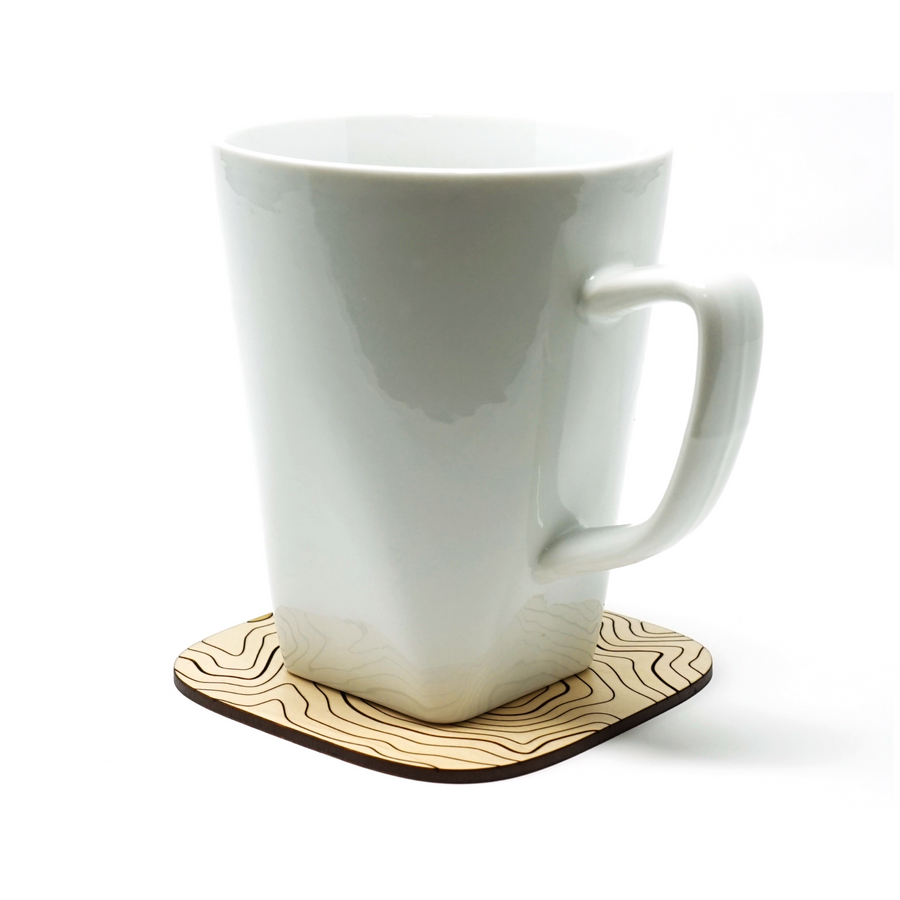 Basswood Topography Wood Coaster