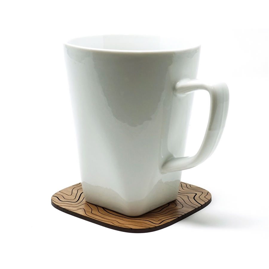 Walnut Topography Wood Coasters (Set of 4)