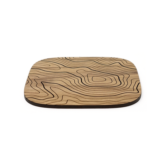Walnut Topography Wood Coaster