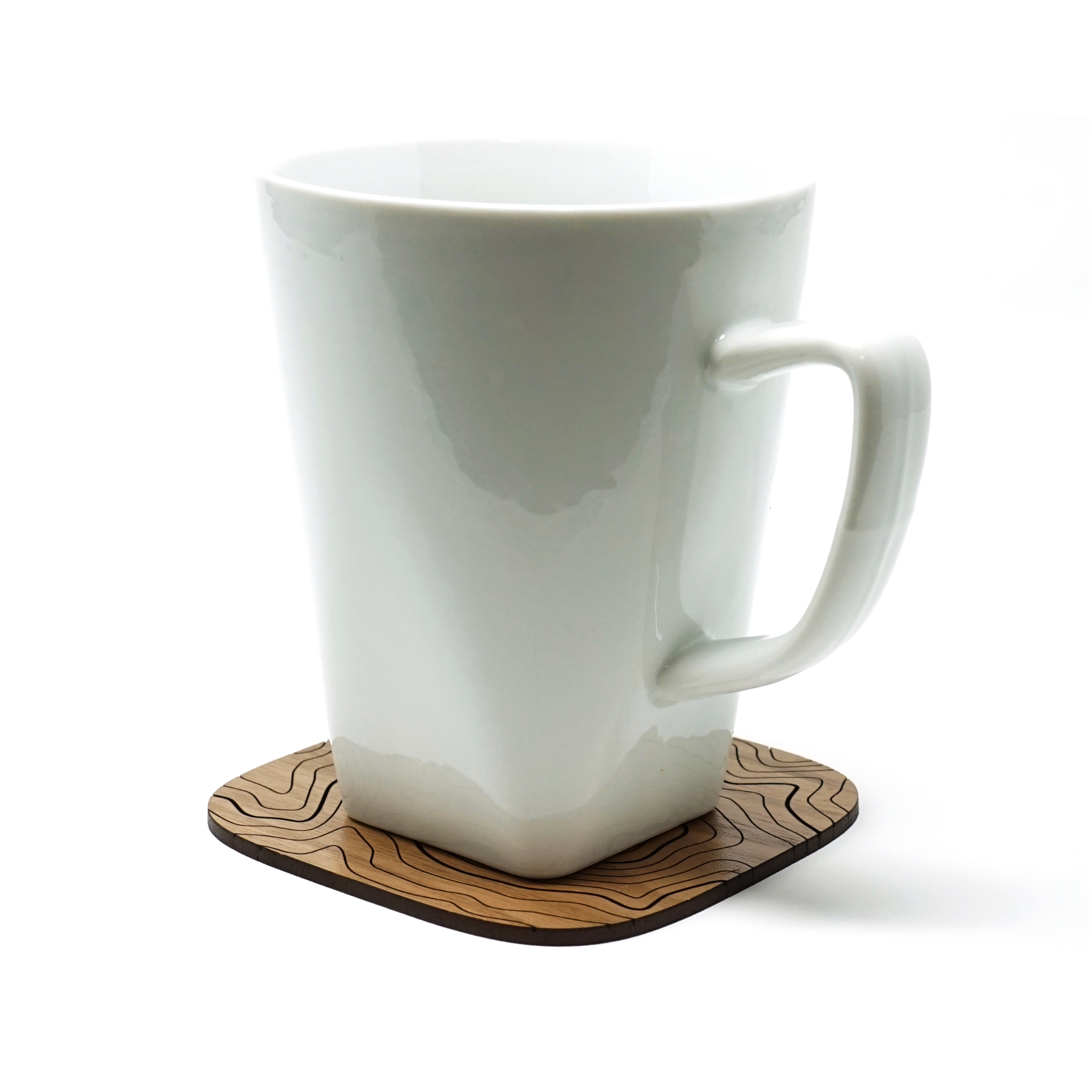 Walnut Topography Wood Coaster