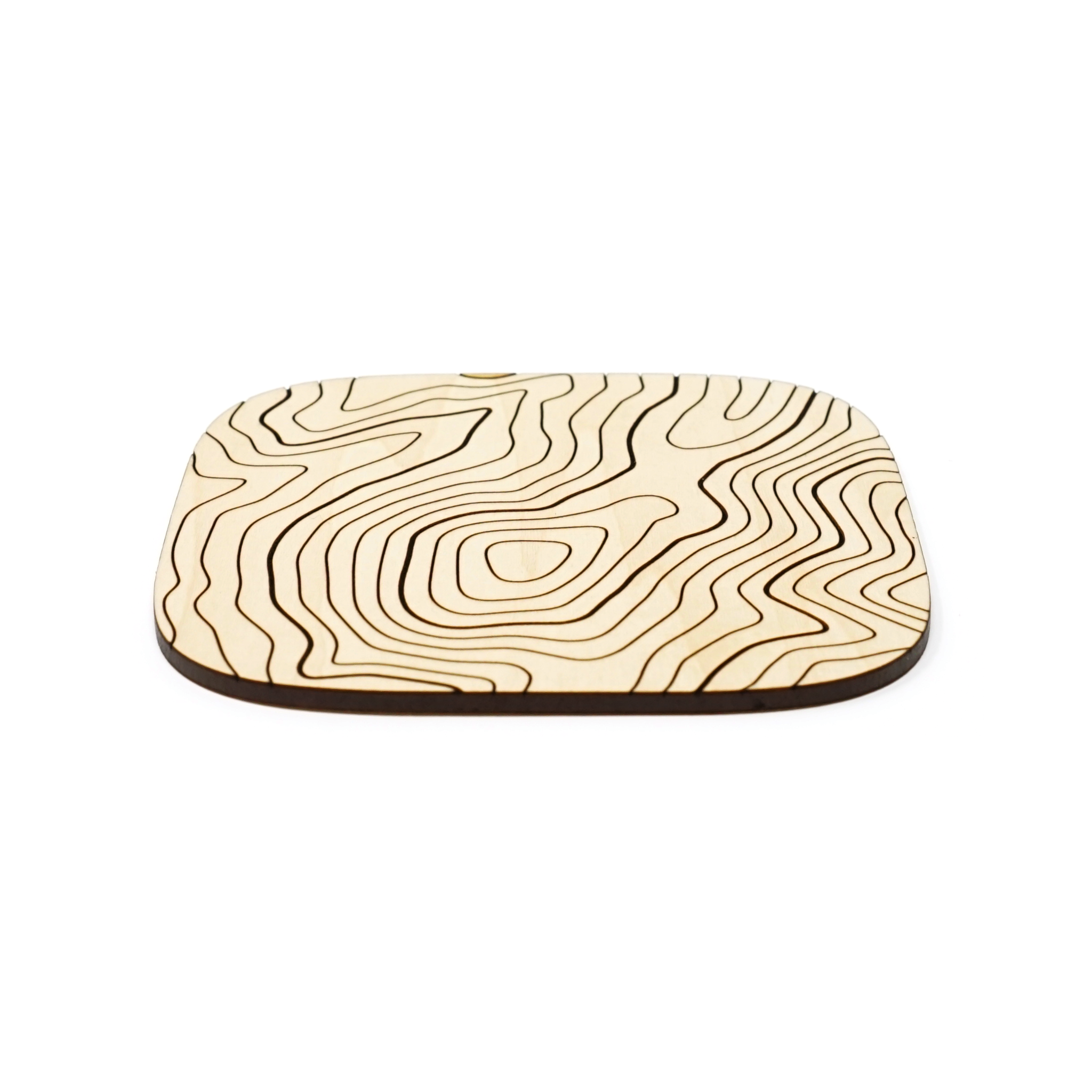 Basswood Topography Wood Coaster
