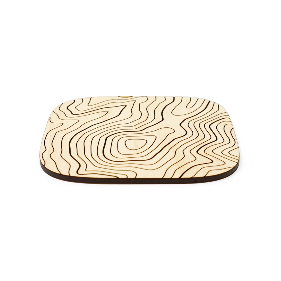 Basswood Topography Wood Coaster